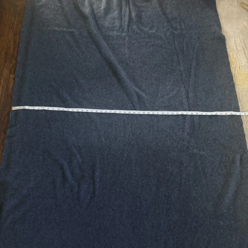 Restoration Hardware 100% CASHMERE Throw Blue fringe
